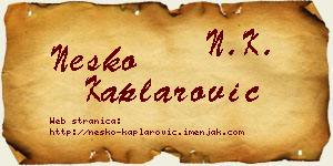 Neško Kaplarović vizit kartica